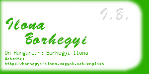 ilona borhegyi business card